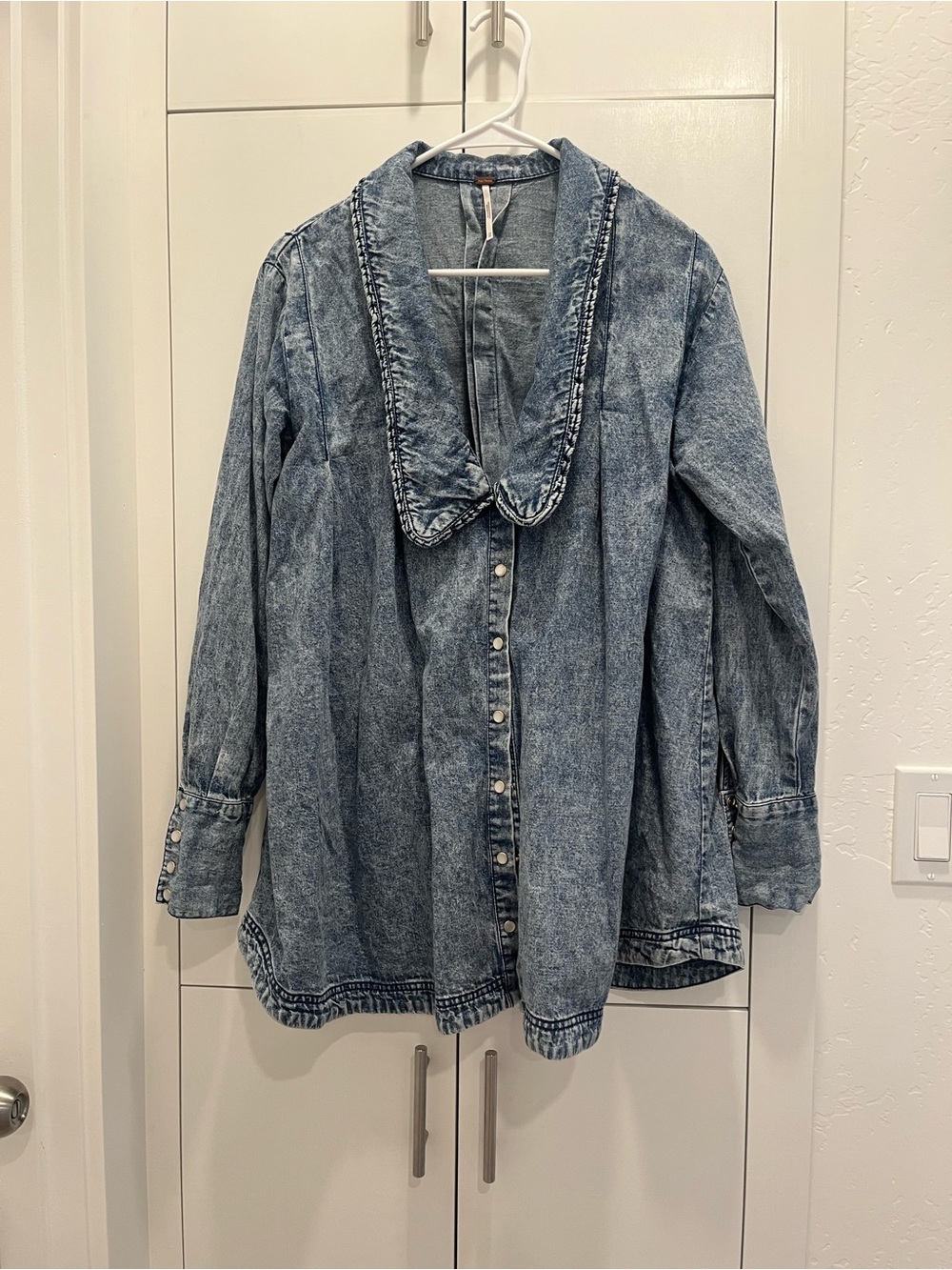 Free People Light Wash Denim Mini Dress - Picture 2 of 5